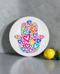 Hamsa Hearts Glass Cutting Board Serving Platter