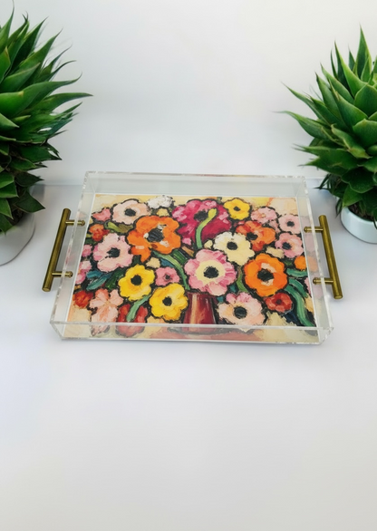 Floral Art Acrylic Tray