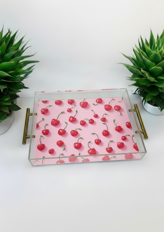 Pop Art Cherries Acrylic Tray