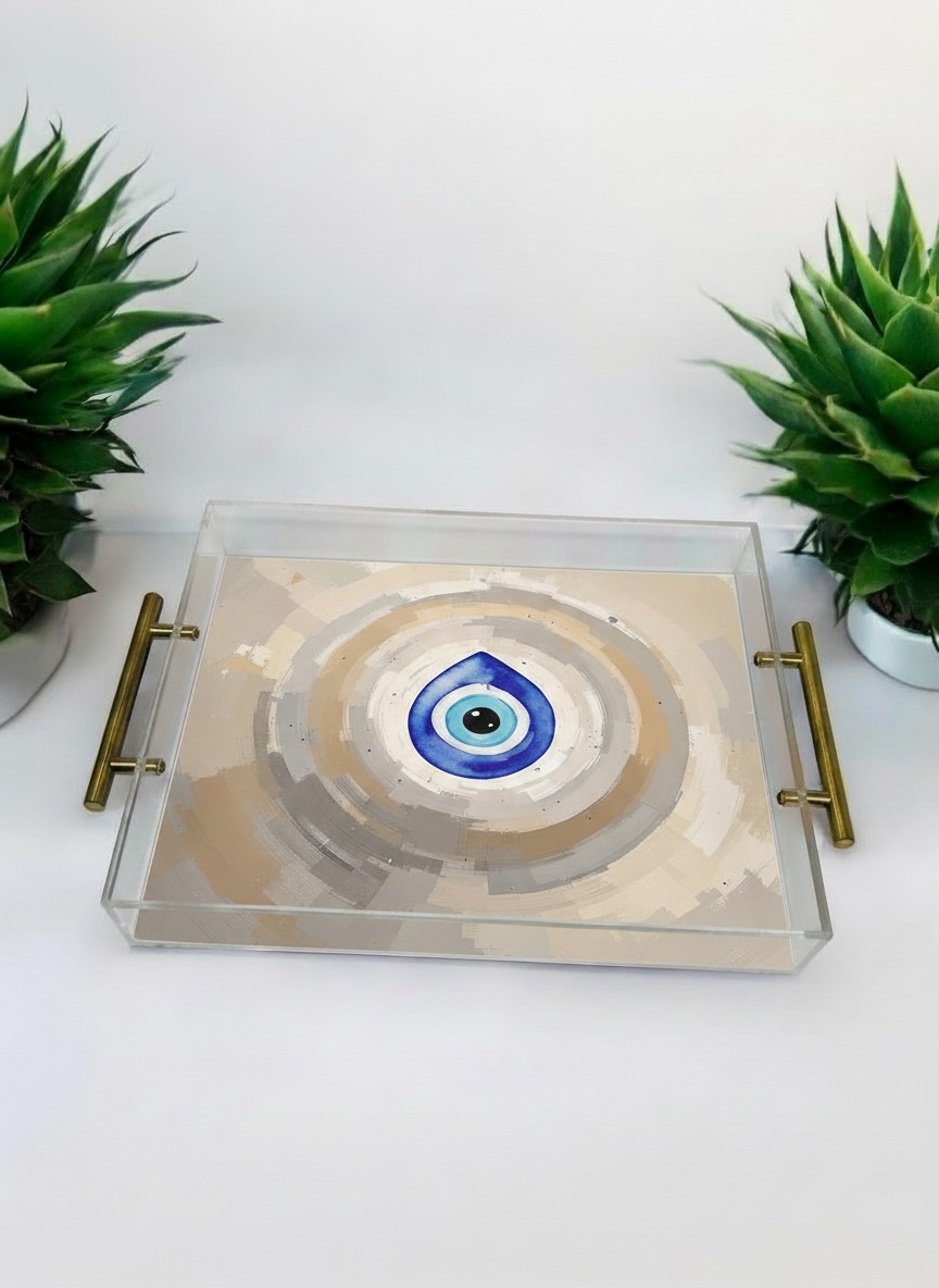 Evil Eye Neutrals Acrylic Tray