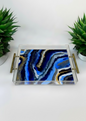 Gorgeous Blue Agate Acrylic Tray