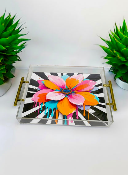 Flower Abstract Acrylic Tray