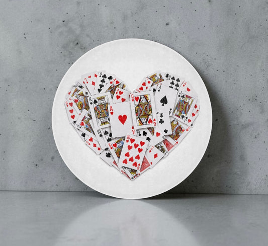 Cards on the board. Memories at the table. Canasta Lover Heart Playing Cards Cutting Board