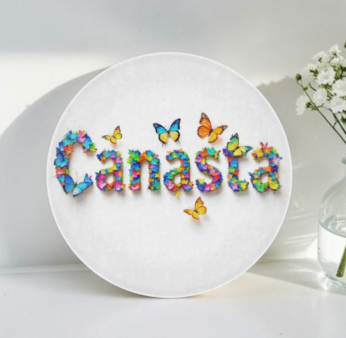 Butterfly Canasta Cutting Board Serving Platter