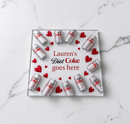 Personalized custom Diet Coke, lover coaster