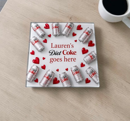 Personalized custom Diet Coke, lover coaster