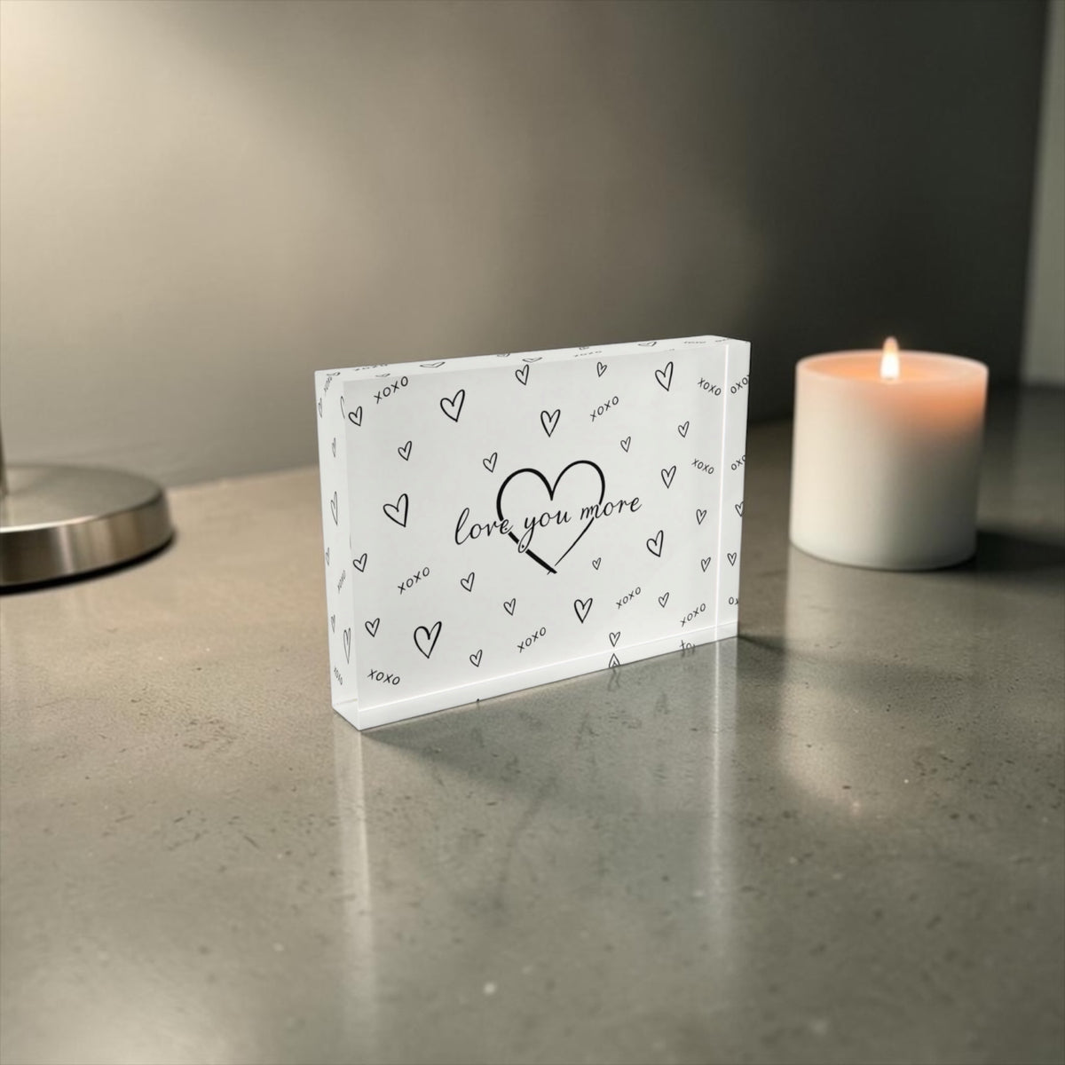 Love You More Crystal Block