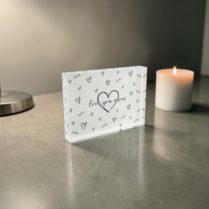 Love You More Crystal Block
