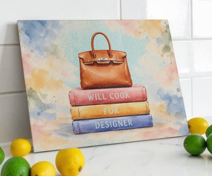 Will Cook For Designer Cutting Board Serving Platter