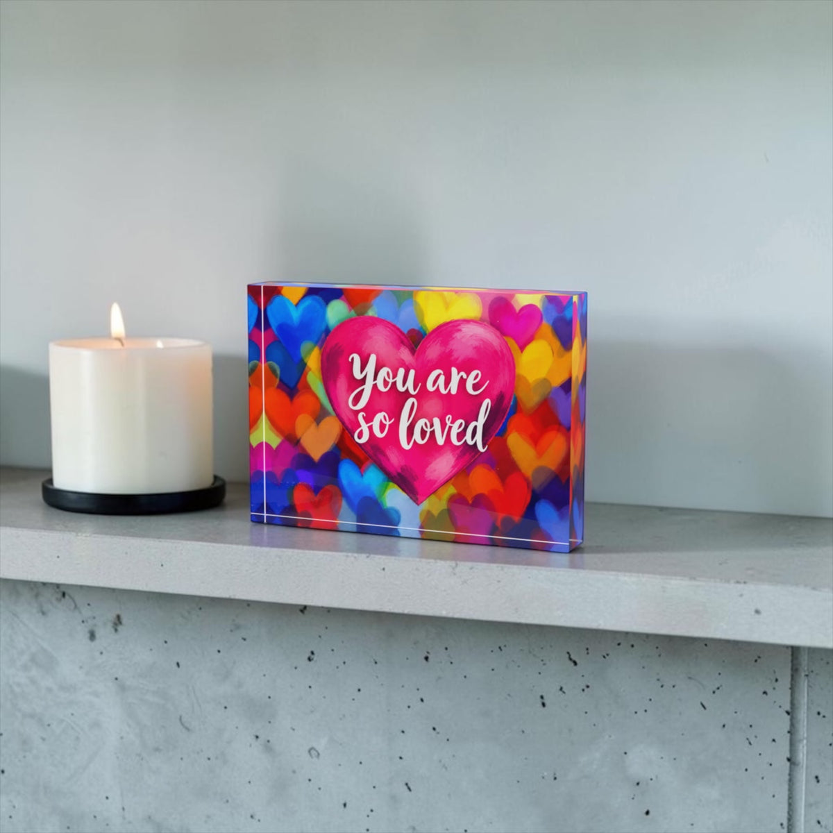 You Are So Loved Crystal Block Table Decor