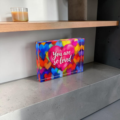 You Are So Loved Crystal Block Table Decor