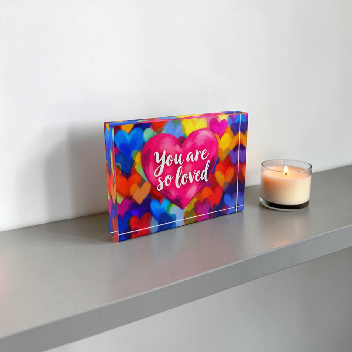 You Are So Loved Crystal Block Table Decor