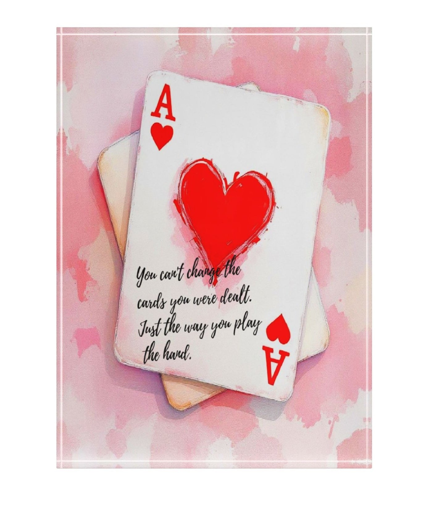 Ace Of Hearts You Can't change The Cards Crystal Block