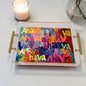 Ahava Love Art Acrylic Lucite Tray