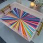 abstract Colorful Lines Acrylic Lucite Tray