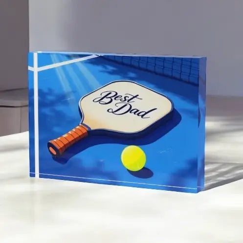 Best Dad Pickleball  Crystal Block Table  Decor
