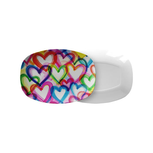Colorful Hearts Art Serving Platter