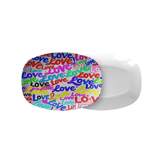 All The Love Art Collage Serving Platter