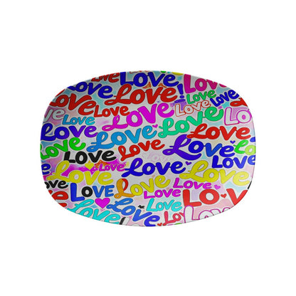 All The Love Art Collage Serving Platter