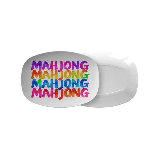 Mahjong Lover Serving Platter Friends BBQ Game Playing
