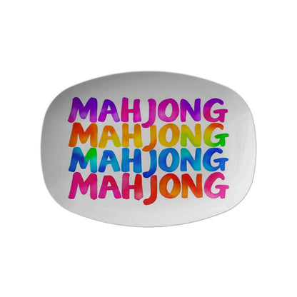 Mahjong Lover Serving Platter Friends BBQ Game Playing