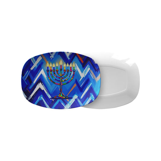 Menorah Shabbat Jewish Holiday Jewish Decor Judaica Art Servin Platter