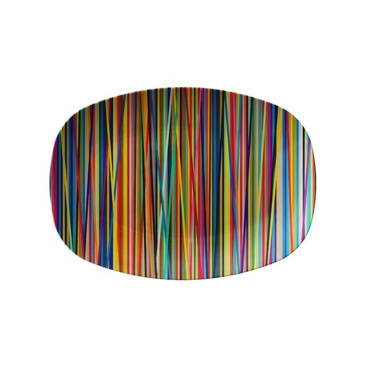 Colorful Abstract Lines Linear Serving Platter Dessert Platter