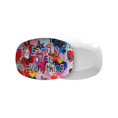 Family Over Everything Hearts Art Serving Platter