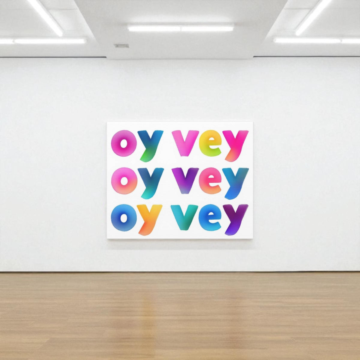 Oy Vey Judaica Canvas Wall Art, Modern Judaica Wall Decor, Jewish Gift