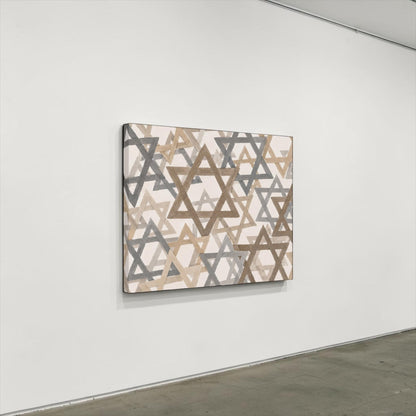 Neutrals Star of David Judaica Jewish Star Canvas Wall Art, Modern Judaica Wall Decor, Jewish Gift, Judaica Gift, Modern Home Decor