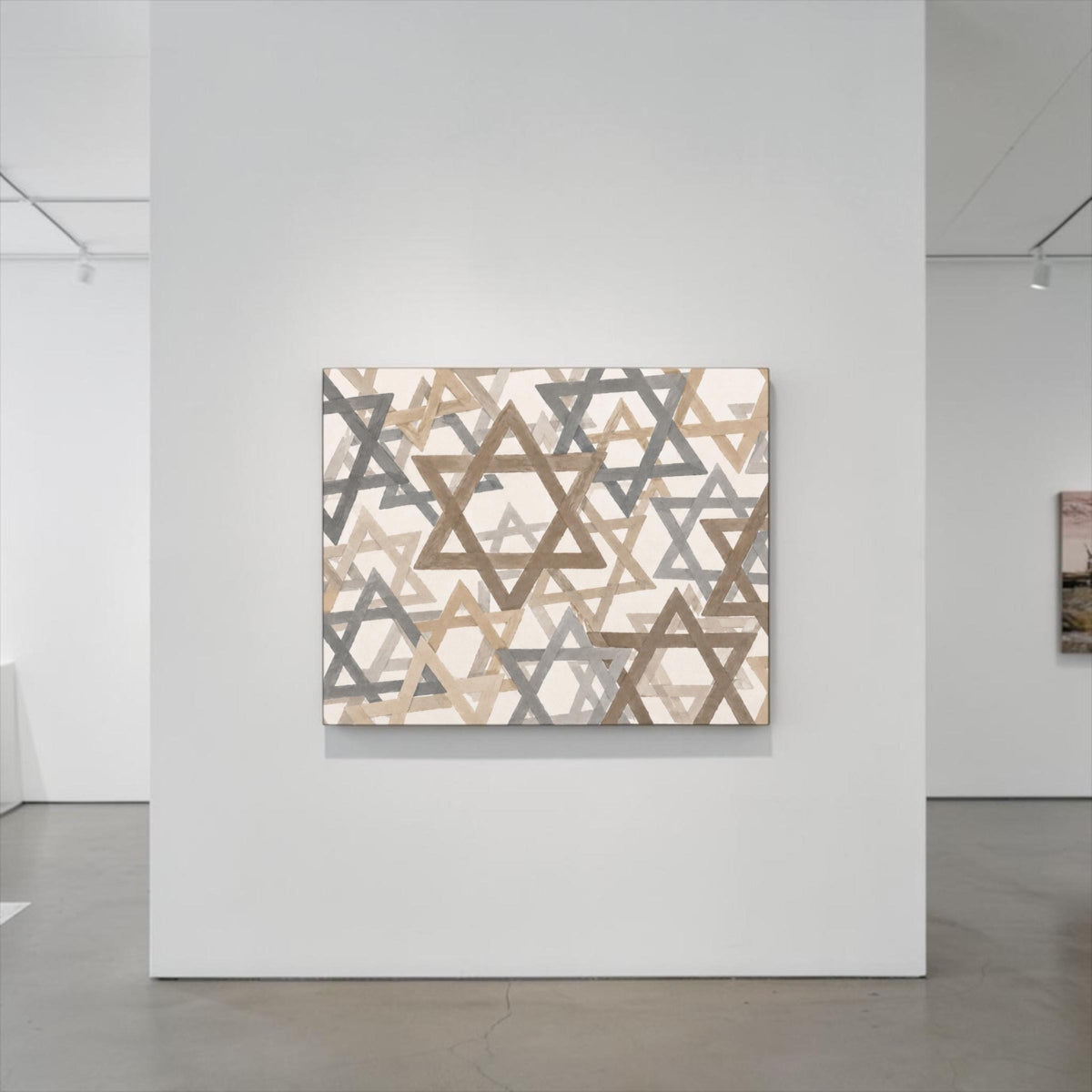 Neutrals Star of David Judaica Jewish Star Canvas Wall Art, Modern Judaica Wall Decor, Jewish Gift, Judaica Gift, Modern Home Decor