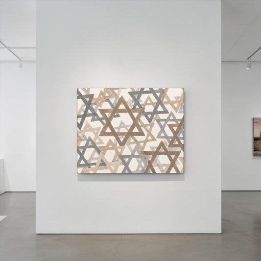 Neutrals Star of David Judaica Jewish Star Canvas Wall Art, Modern Judaica Wall Decor, Jewish Gift, Judaica Gift, Modern Home Decor