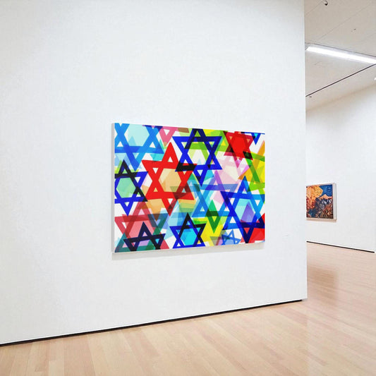 Star of David Jewish Stars Judaica Canvas Wall Art, Modern Judaica Wall Decor, Jewish Gift