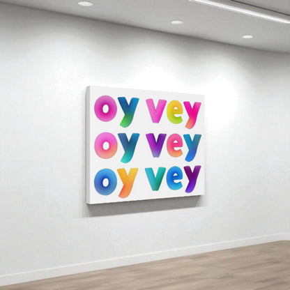 Oy Vey Judaica Canvas Wall Art, Modern Judaica Wall Decor, Jewish Gift