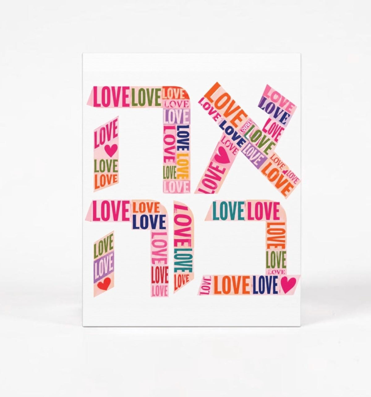 Ahava Love Canvas Wall Art, Modern Judaica Wall Decor, Jewish Gift