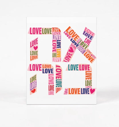 Ahava Love Canvas Wall Art, Modern Judaica Wall Decor, Jewish Gift