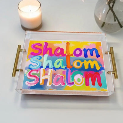 Shalom Judaica Art Acrylic Tray