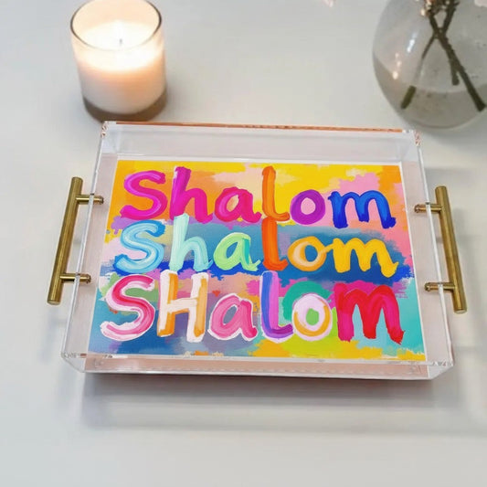 Shalom Judaica Art Acrylic Tray