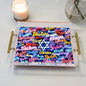 Ahava Shalom L'Chiam Judaica Art Acrylic Tray