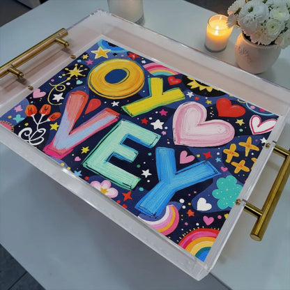 Oy Vey Judaica Art Acrylic Tray