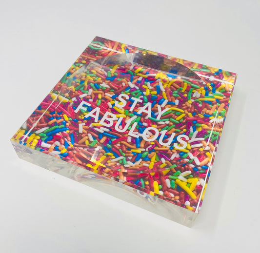 Stay Fabulous Acrylic Sprinkle Candy Dish Catchall