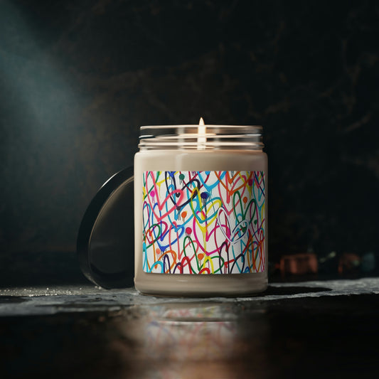 Graffiti Hearts Scented Soy Candle, 9oz
