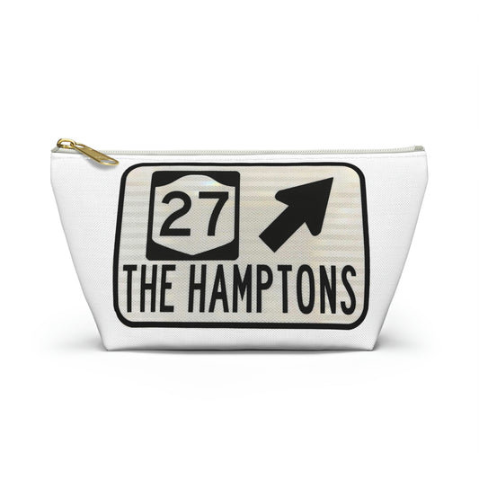 The Hamptons Road Sign  Makeup Bag Accessory Pouch