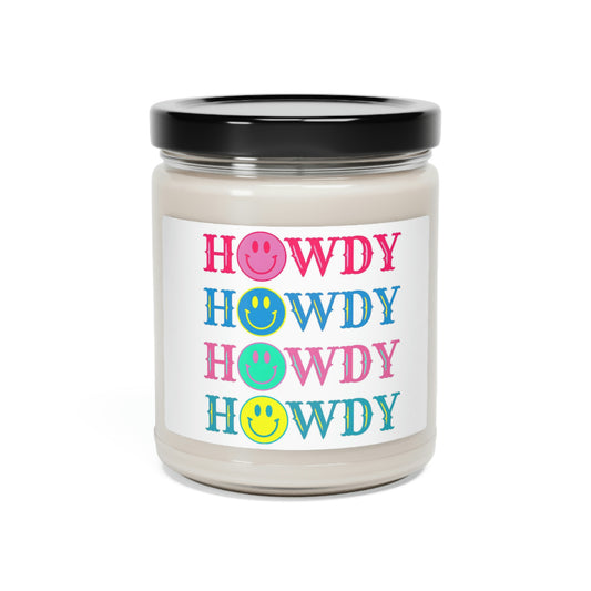 Preppy Smiley Face Howdy Scented Soy Candle, 9oz