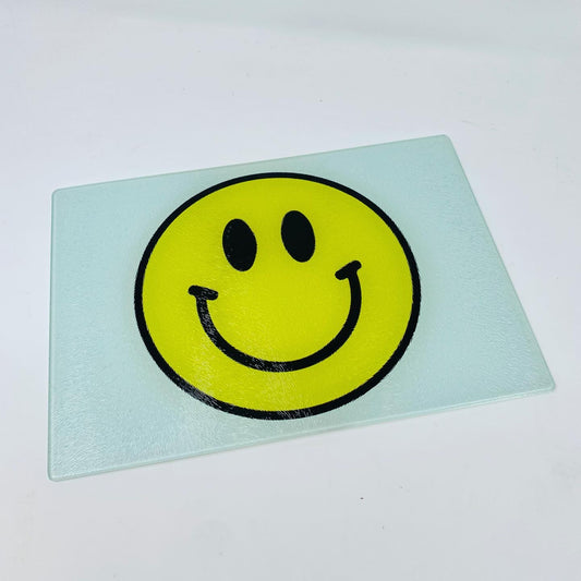 Smiley Face Glass Cutting Charcuterie Board