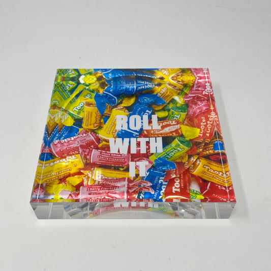 Roll With It Tootsie Acrylic Block Candy Dish