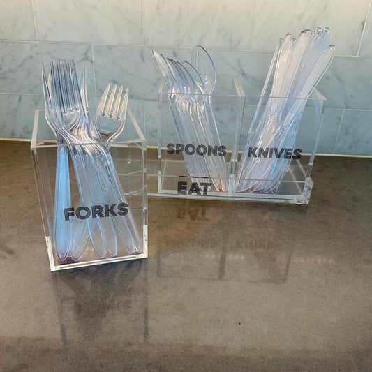 Forks Spoons Knives Acrylic Silverware Utensil Caddy