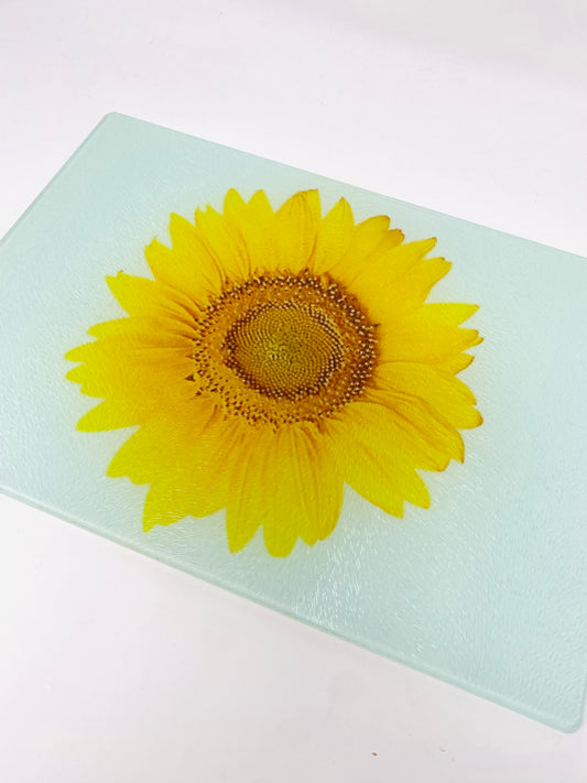 Sunflower  Glass Cutting Charcuterie Board