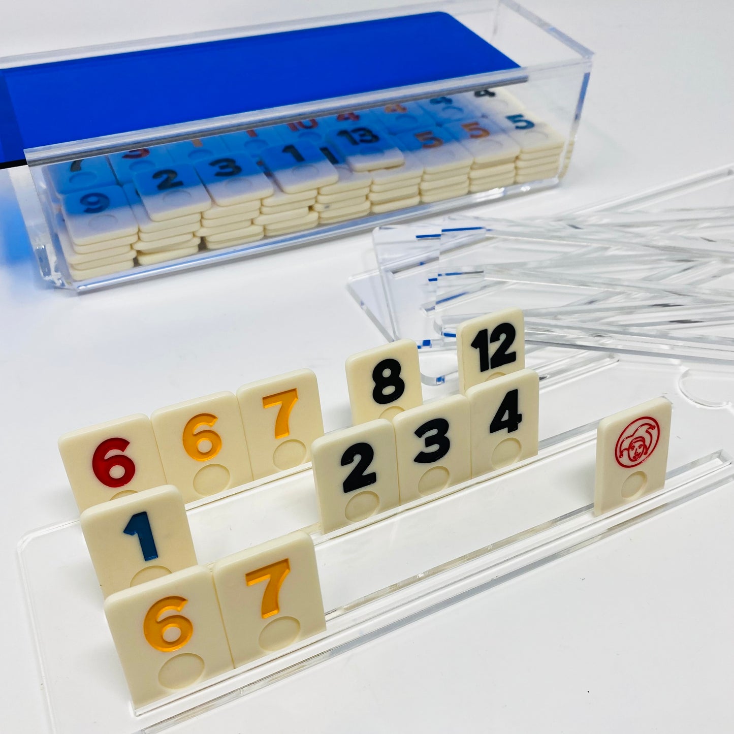 Luxe Rummikub Blue Acrylic Game Set