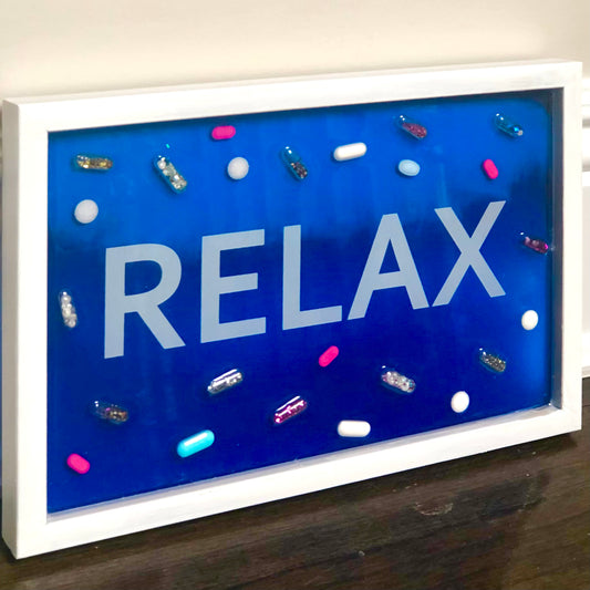 Relax Pill Resin Wall Art